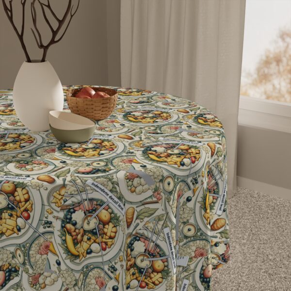 Food and Floral Pattern Tablecloth